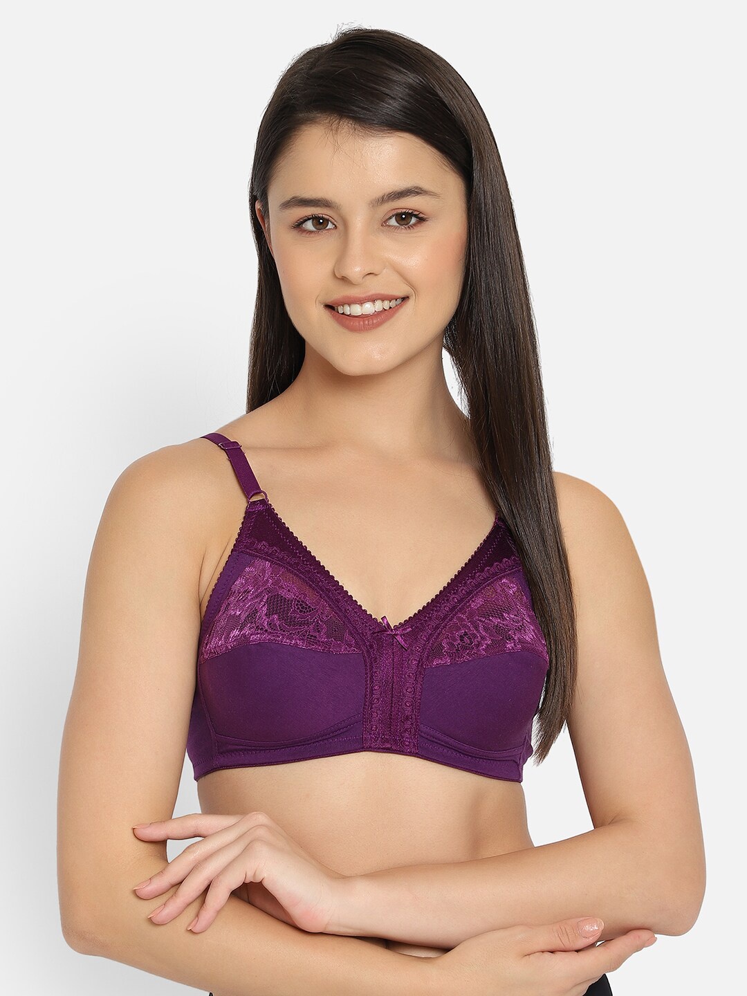 

Clovia Purple Floral Everyday Bra BR2302P1532E