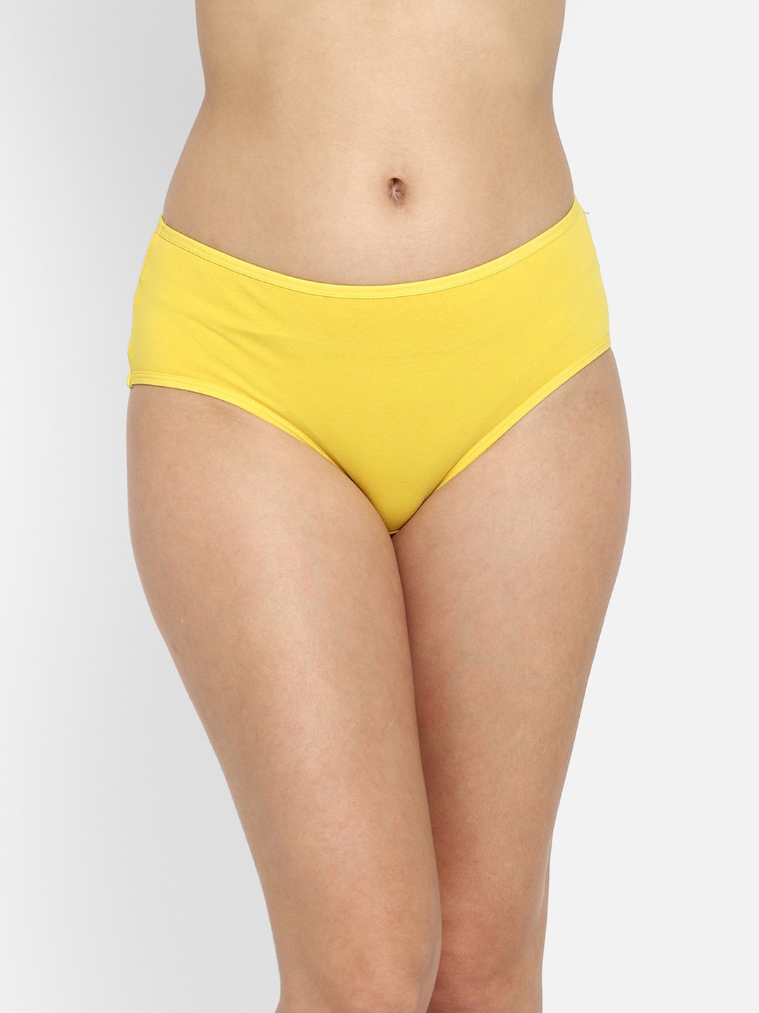 

Clovia Women Yellow Solid Cotton Hipster Briefs