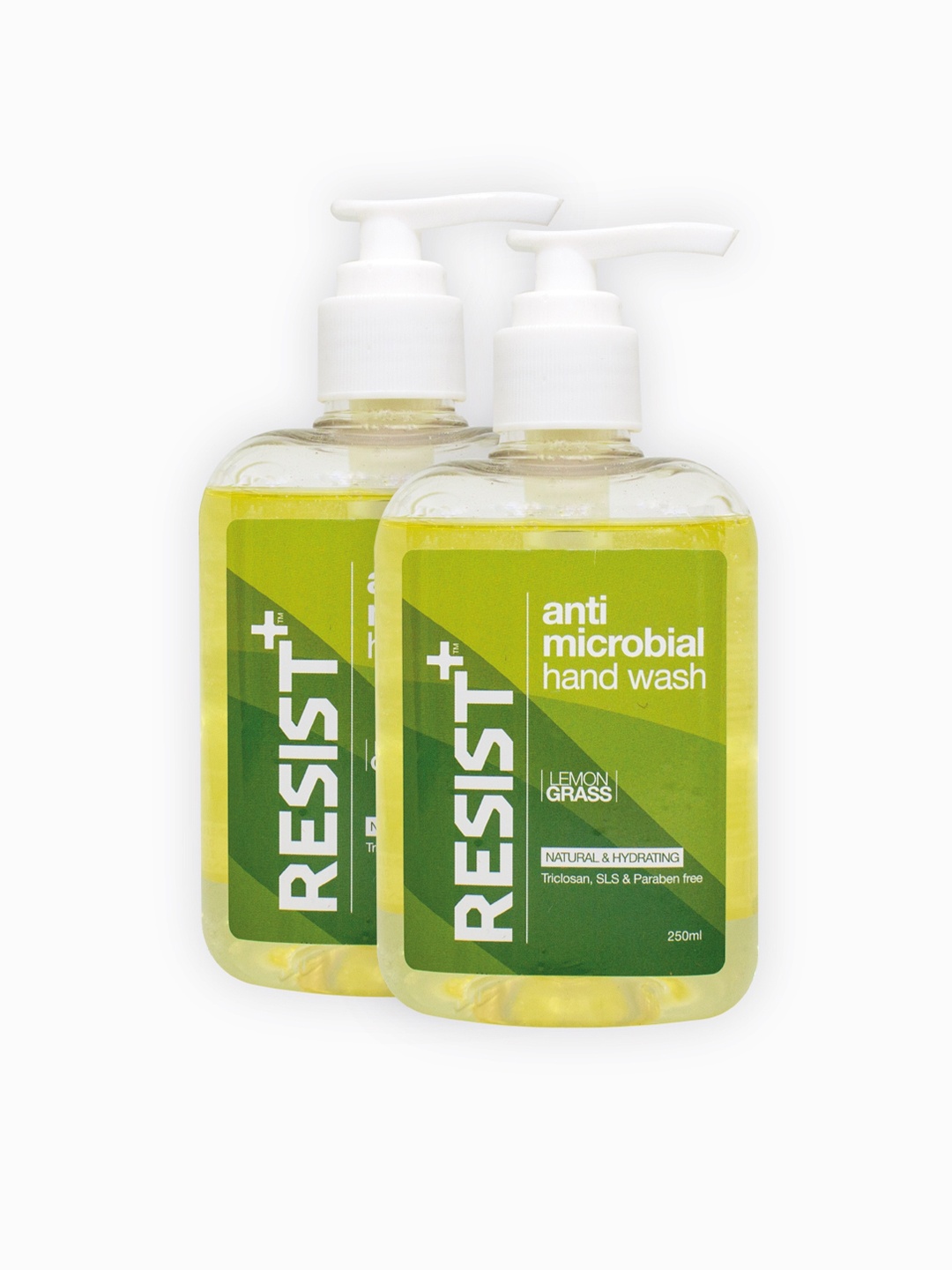 

RESIST PLUS Pack of 2 Antimicrobial Hand Wash With Lemon Grass, Green