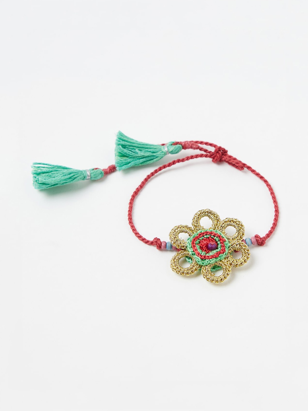 

Fabindia Pink & Green Wraparound Rakhi
