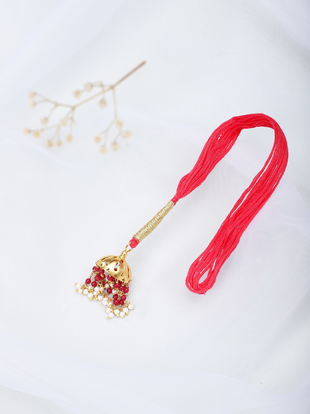

Fabindia Pink & Gold-Toned Thread Rakhi