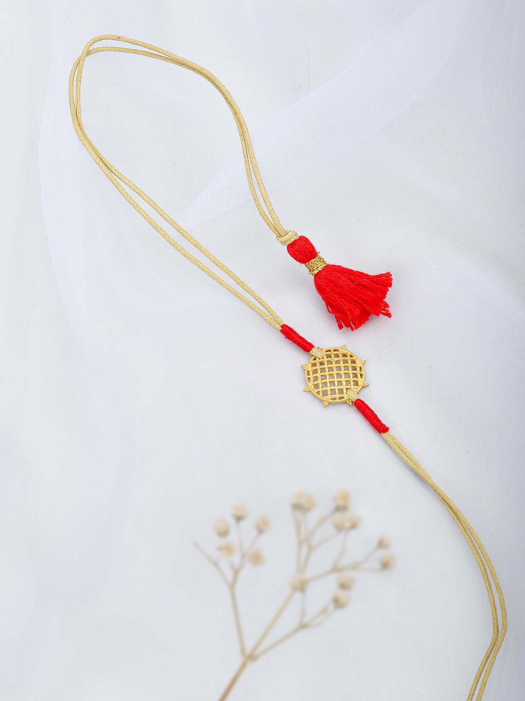 

Fabindia Beige & Red Wraparound Rakhi