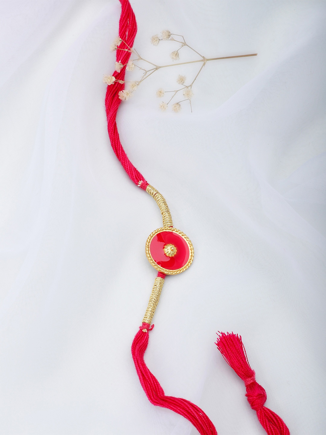 

Fabindia Gold-Plated & Pink Rakhi
