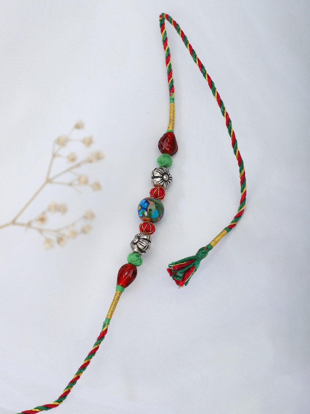 

Fabindia Red & Green Wraparound Rakhi
