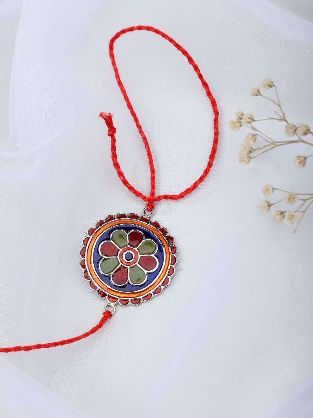 

Fabindia Multicoloured Thread Rakhi, Red