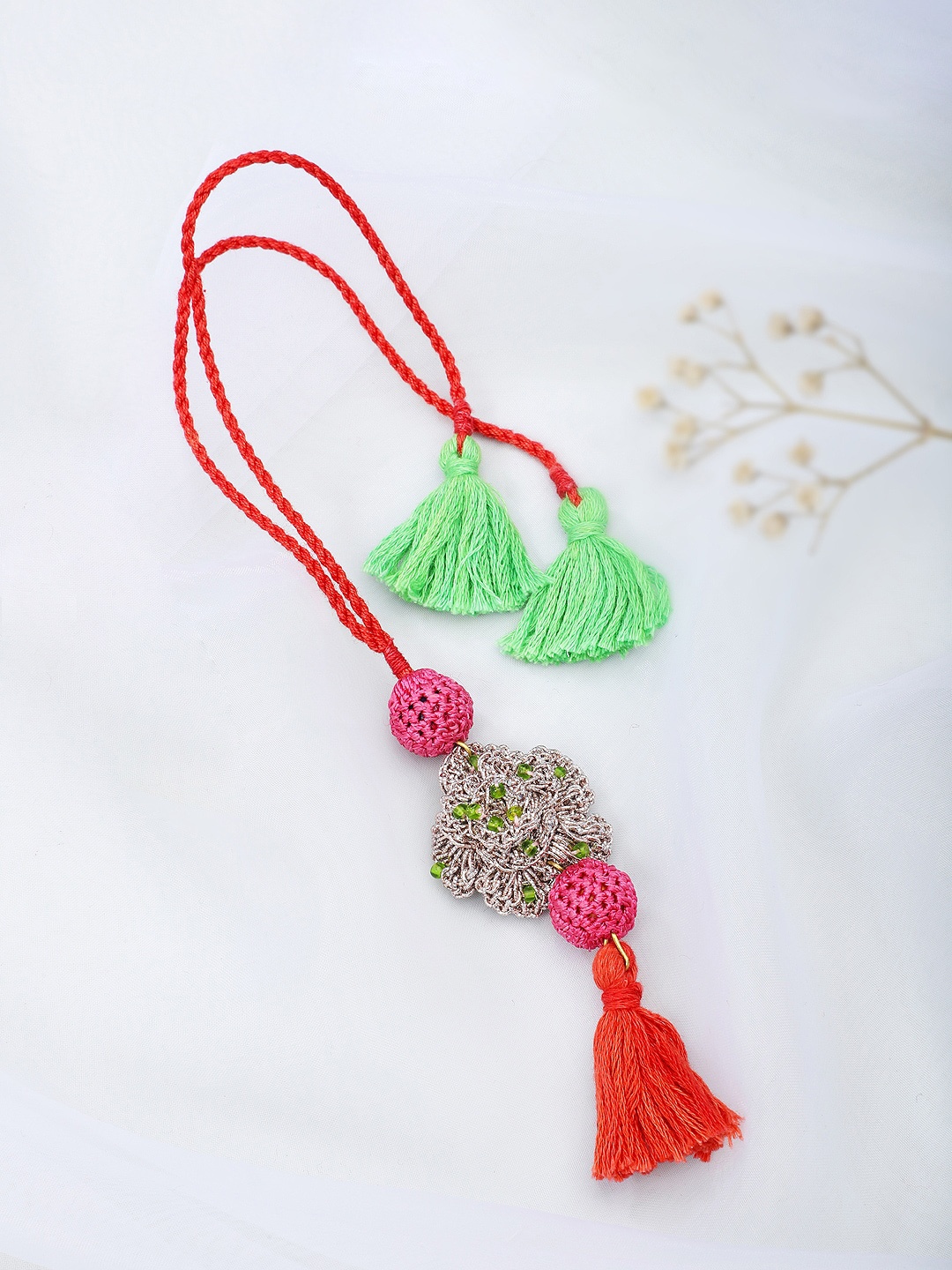 

Fabindia Red & Green Thread Rakhi