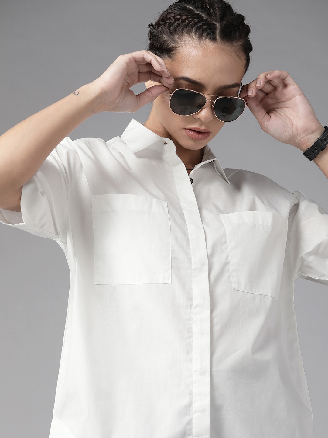 

Roadster Women White Casual Shirt