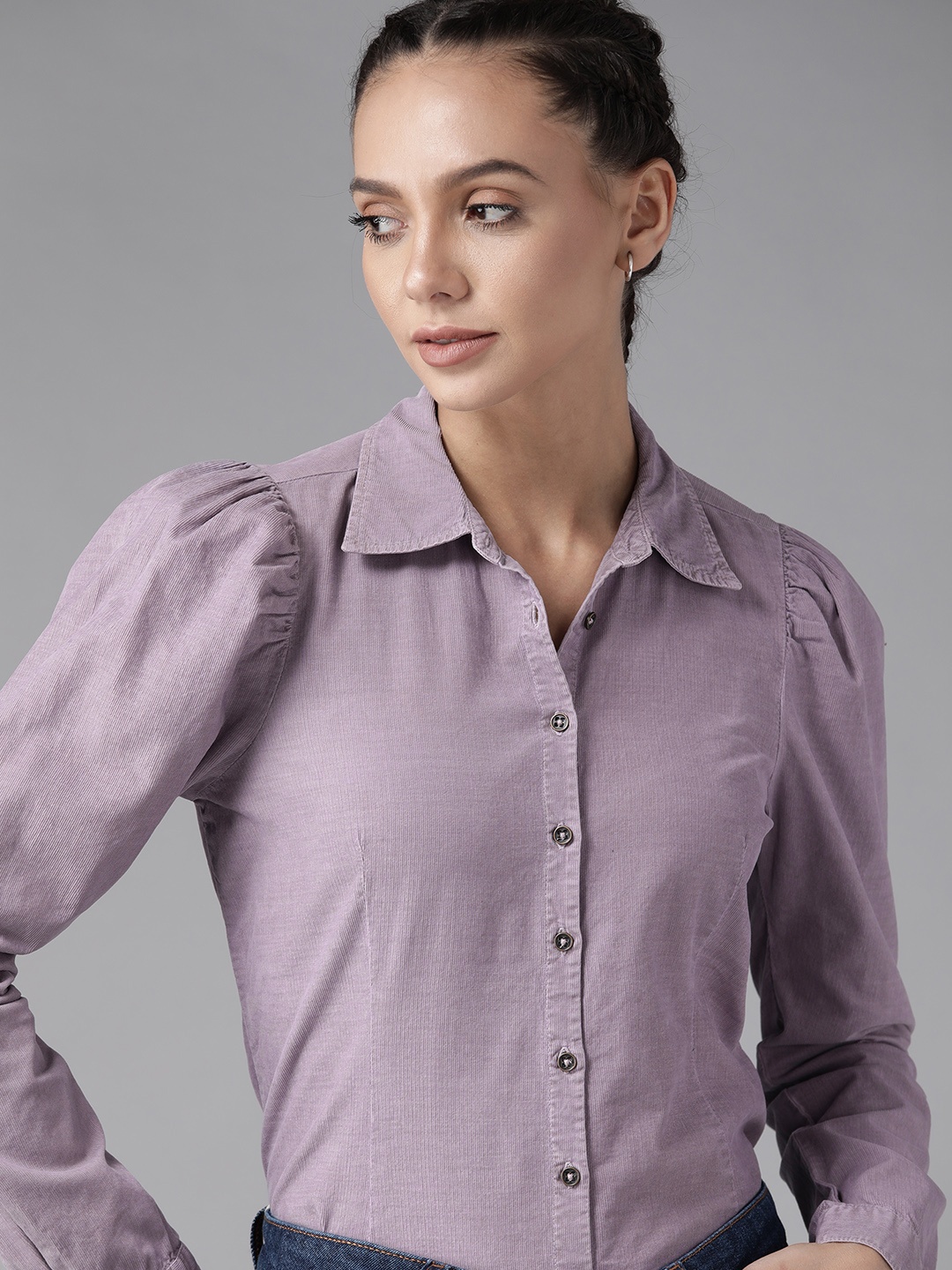 

Roadster Women Mauve Casual Shirt