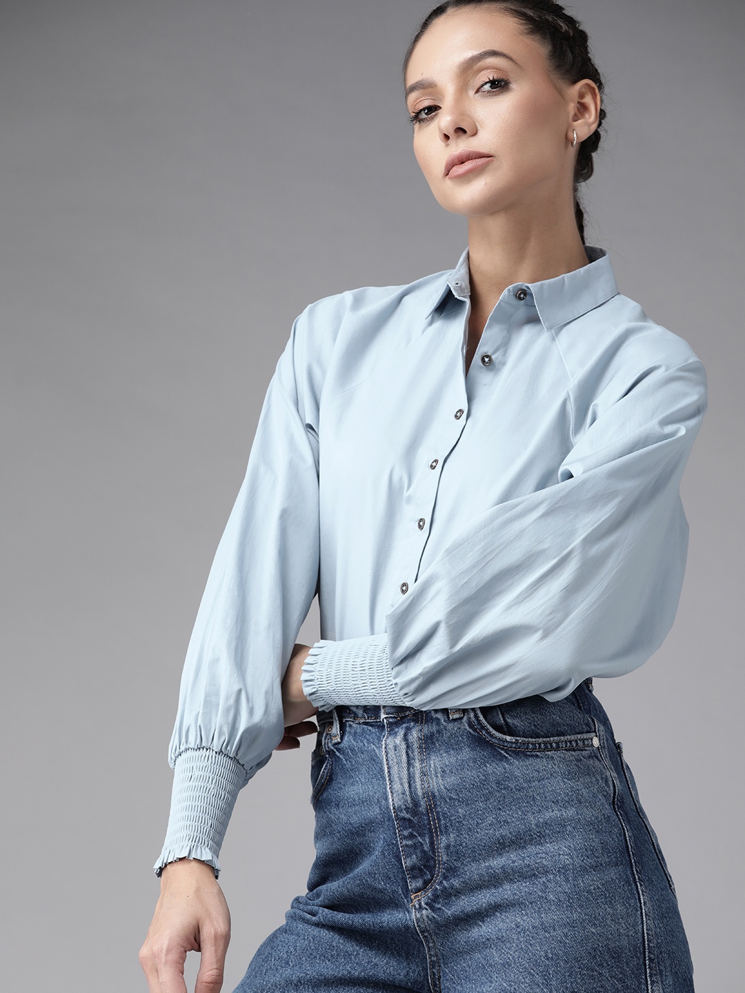 

Roadster Women Blue Casual Shirt