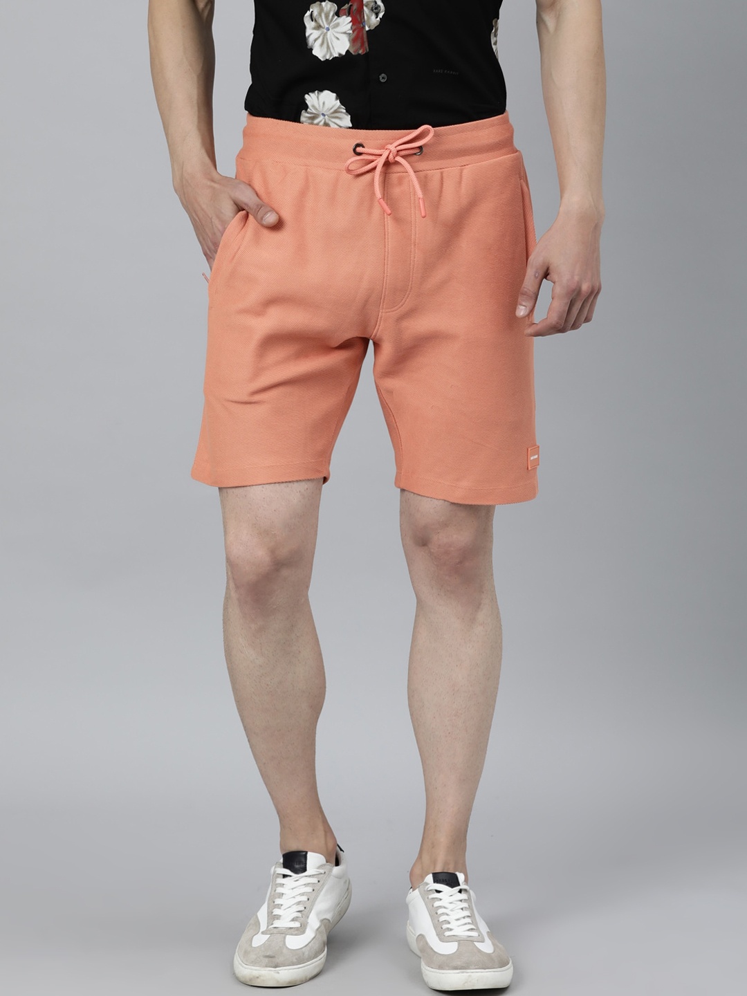 

RARE RABBIT Men Rebel Mid-Rise Shorts, Orange