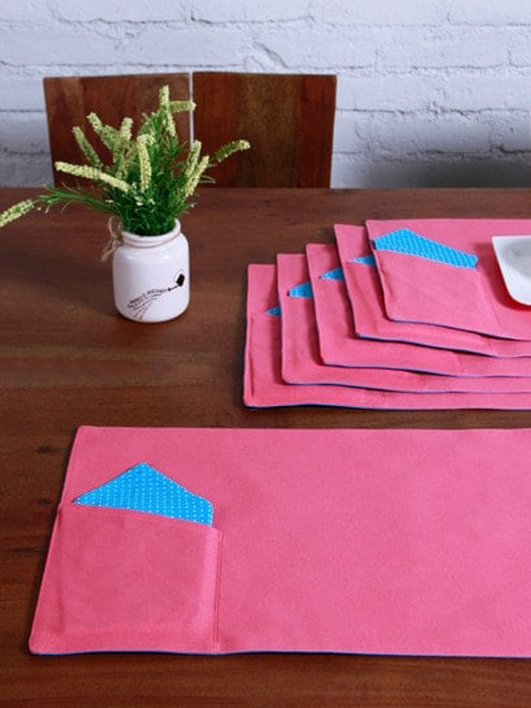 

Lushomes Bi Color Bachelor Button and Raspberry Placemats & Napkins, Multi