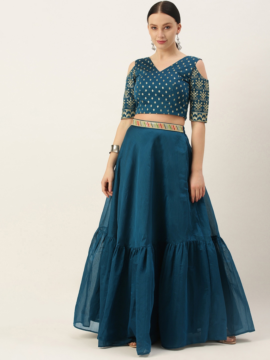 

Ethnovog Blue Made to Measure Lehenga Blouse