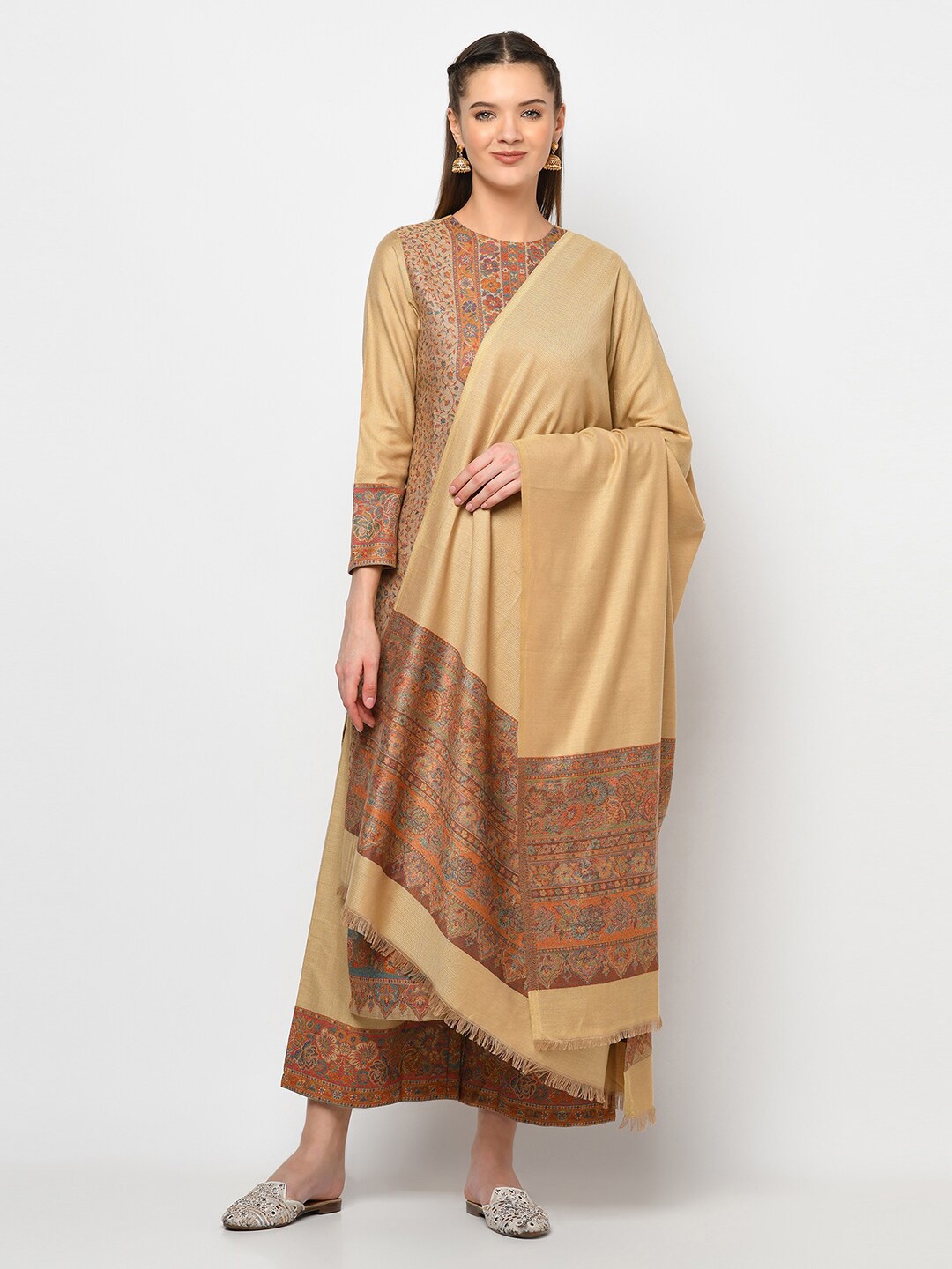 

Safaa Brown & Red Woven Design Viscose Rayon Unstitched Dress Material