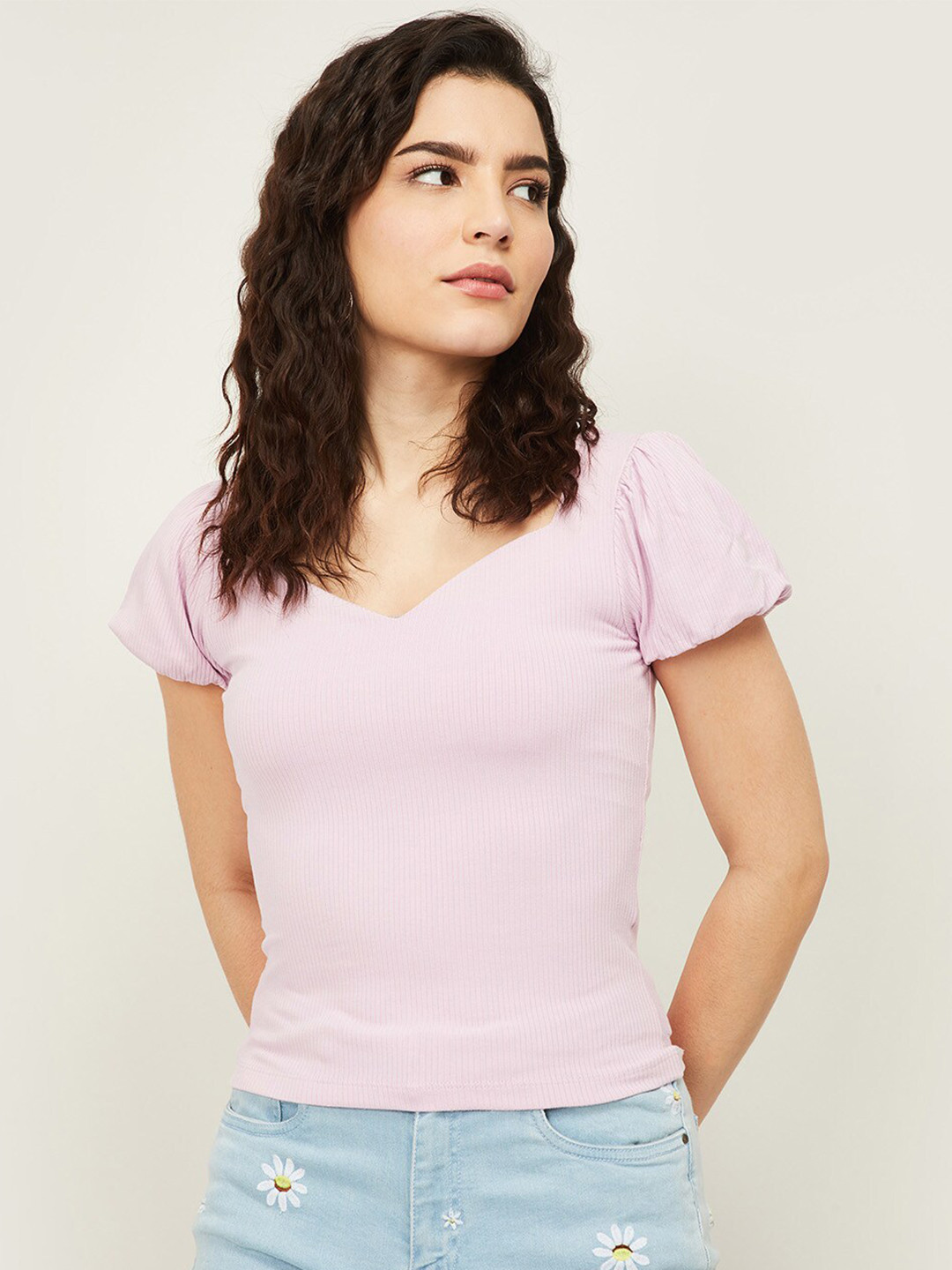 

Ginger by Lifestyle Purple Fitted Top