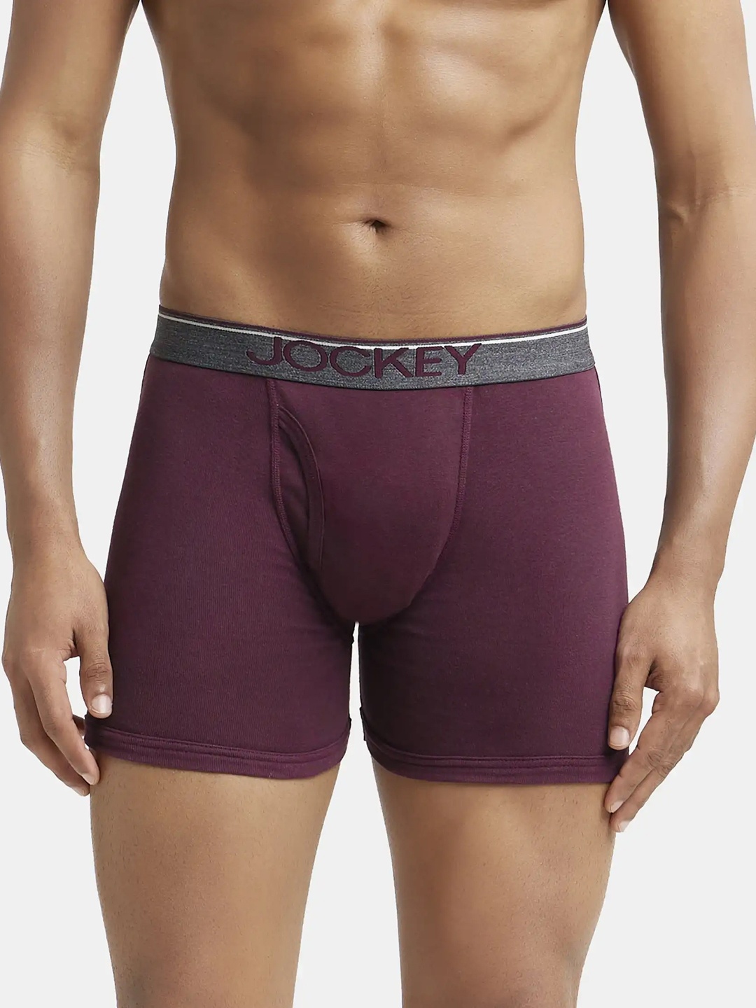 

Jockey Combed Cotton Rib Boxer Brief with Ultrasoft and Durable Waistband-8009, Purple