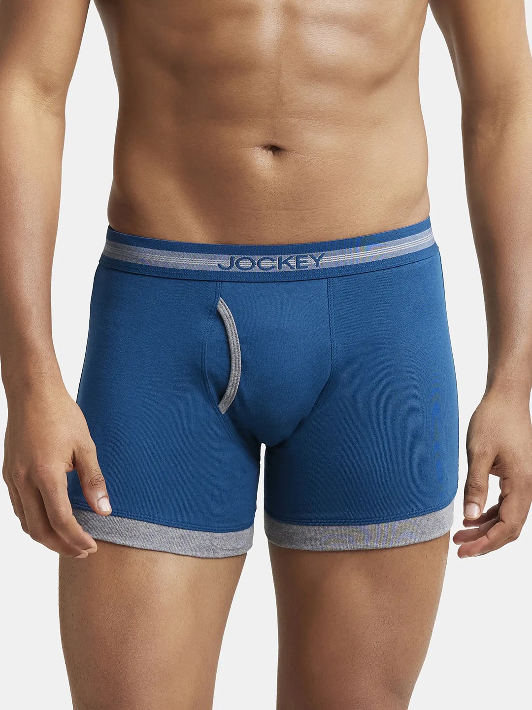 

Jockey Combed Cotton Rib Boxer Brief with StayFresh Treatment-1017, Blue