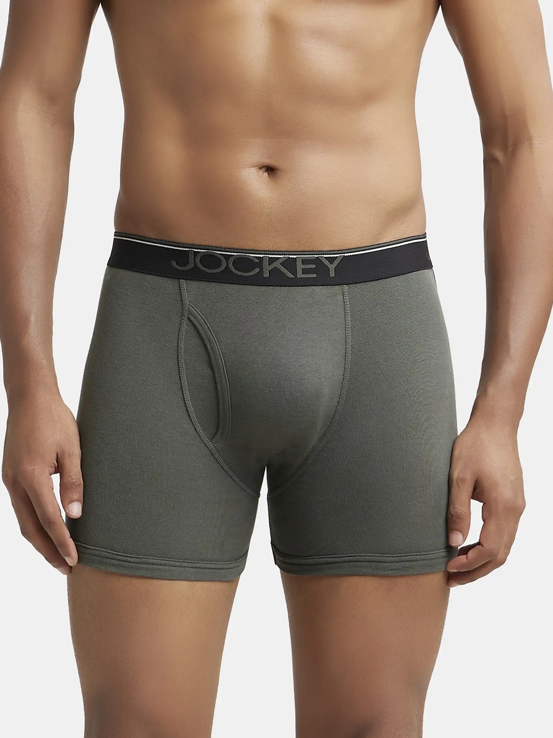 

Jockey Combed Cotton Rib Boxer Brief with Ultrasoft and Durable Waistband-8009, Olive