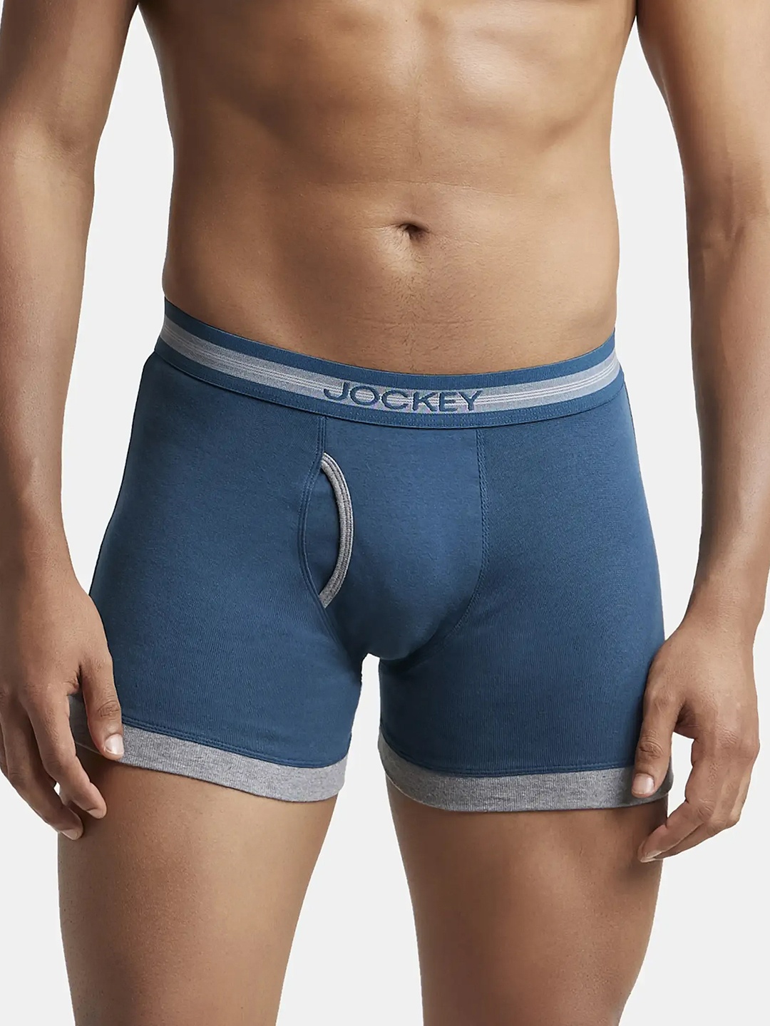 

Jockey Combed Cotton Rib Boxer Brief with StayFresh Treatment-1017, Blue