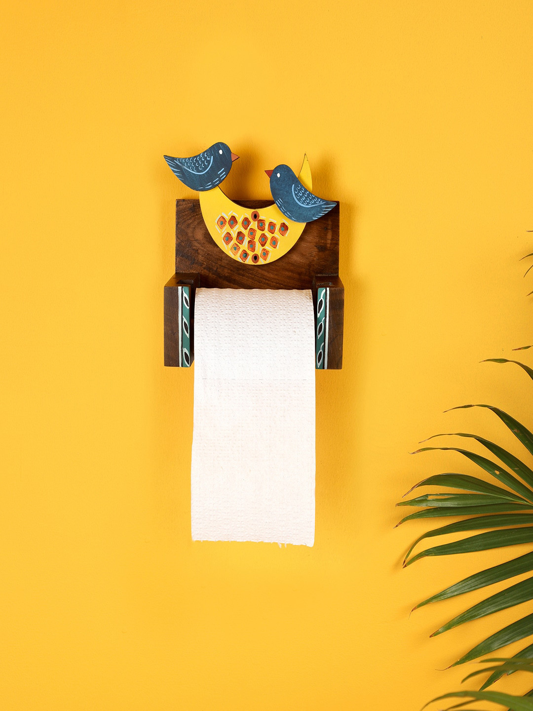 

AAKRITI ART CREATIONS Multicoloured Love Birds Toilet Roll Holder, Multi