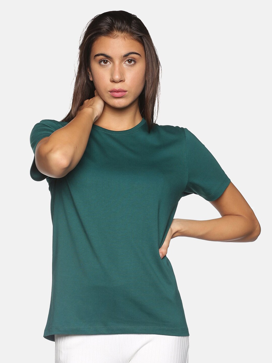 

BEVERLY BLUES Women Green Slim Fit T-shirt