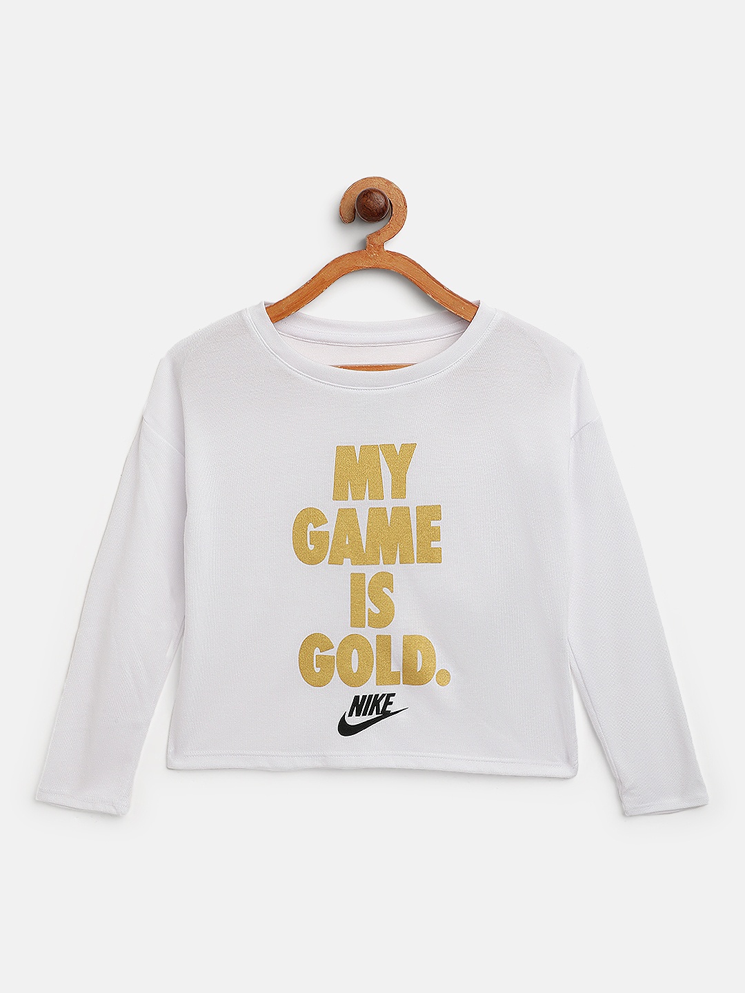 

Nike Girls White My Game Is Gold Printed T-Shirt