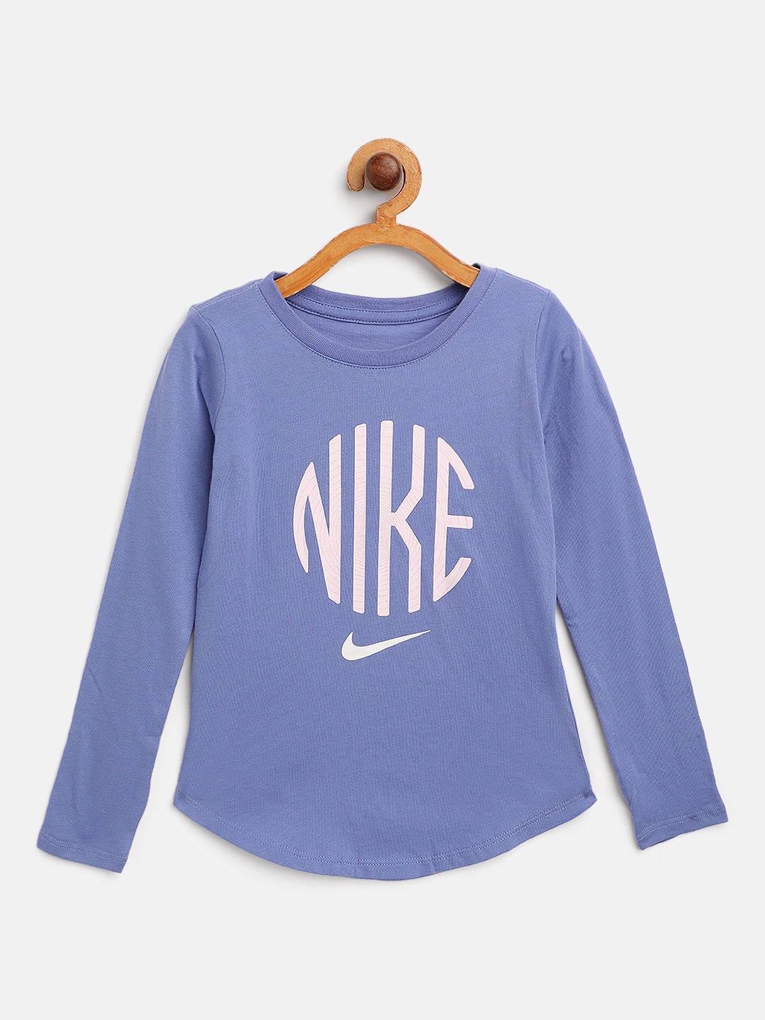 

Nike Girls Blue Iconclash Logo Printed Cotton T-Shirt