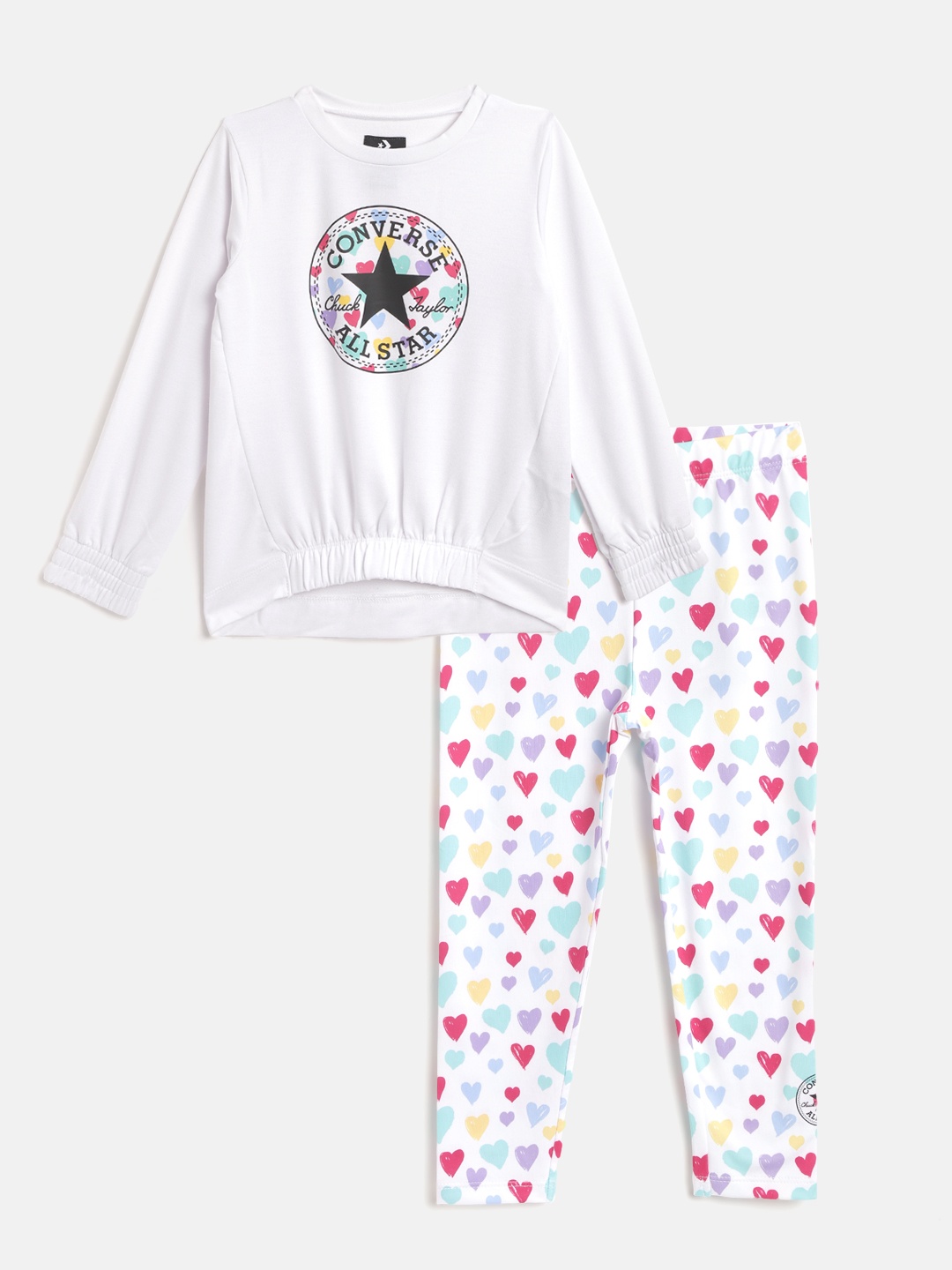 

Converse Infant Girls White & Blue Printed Sweatshirt with Leggings