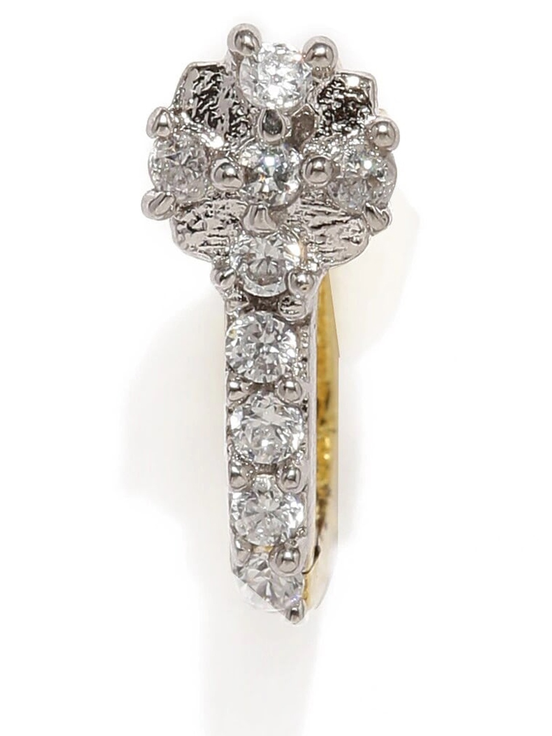 

Anouk Silver-Plated White Stone Studded Nosepin, Gold