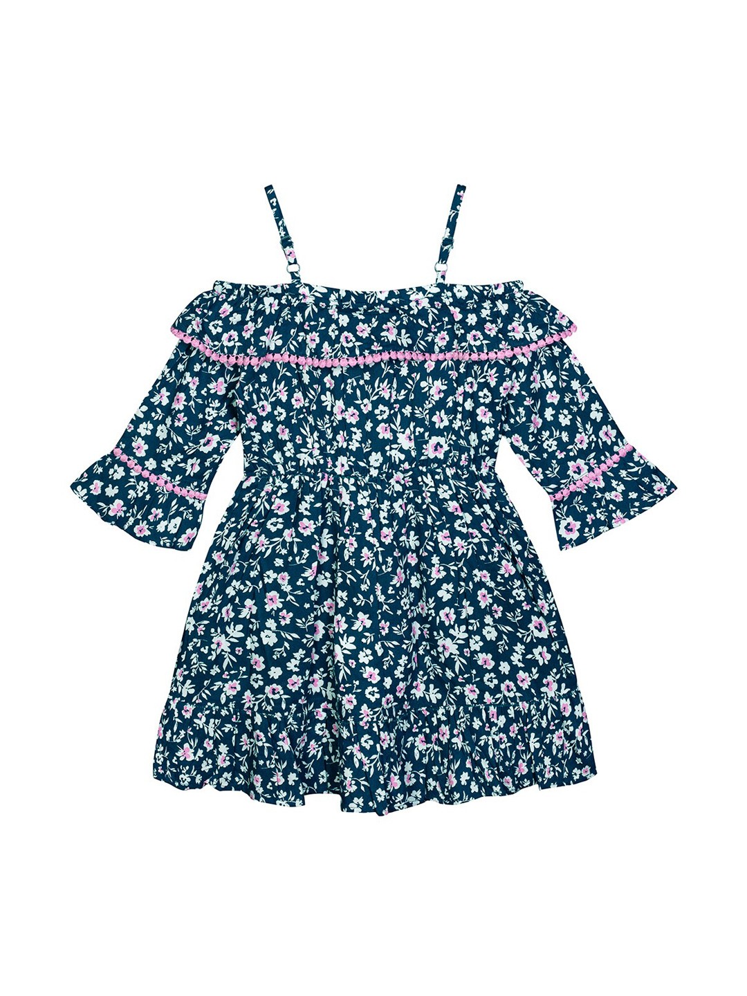 

Budding Bees Navy Blue & White Floral Dress