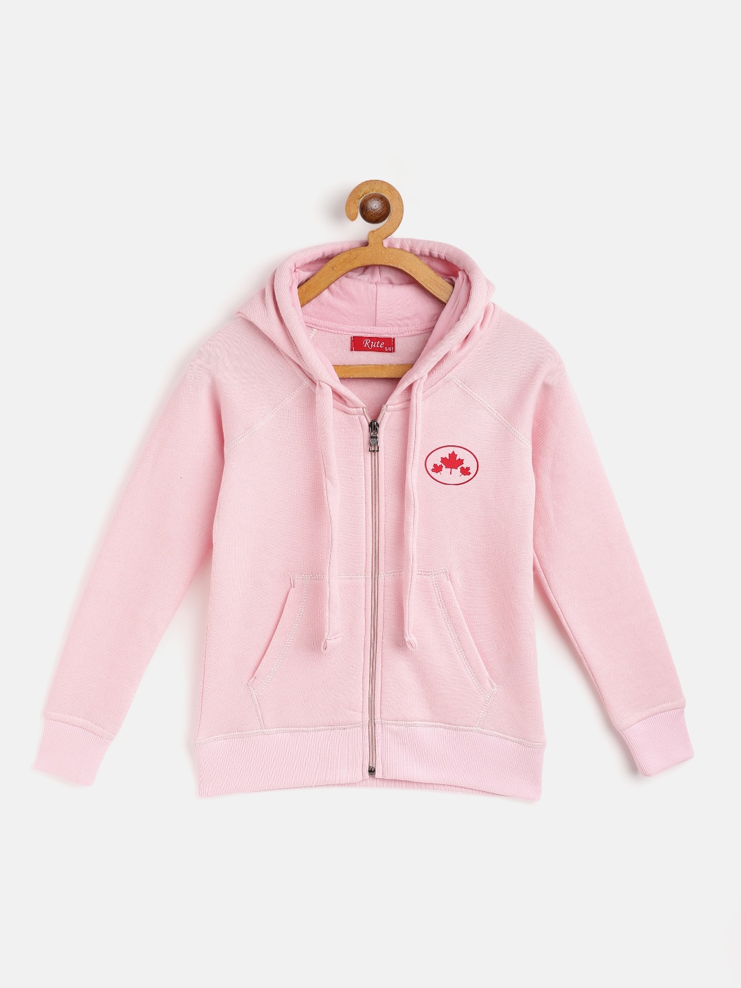 

Rute Girls Pink Cotton Fleece Hooded Sweatshirt