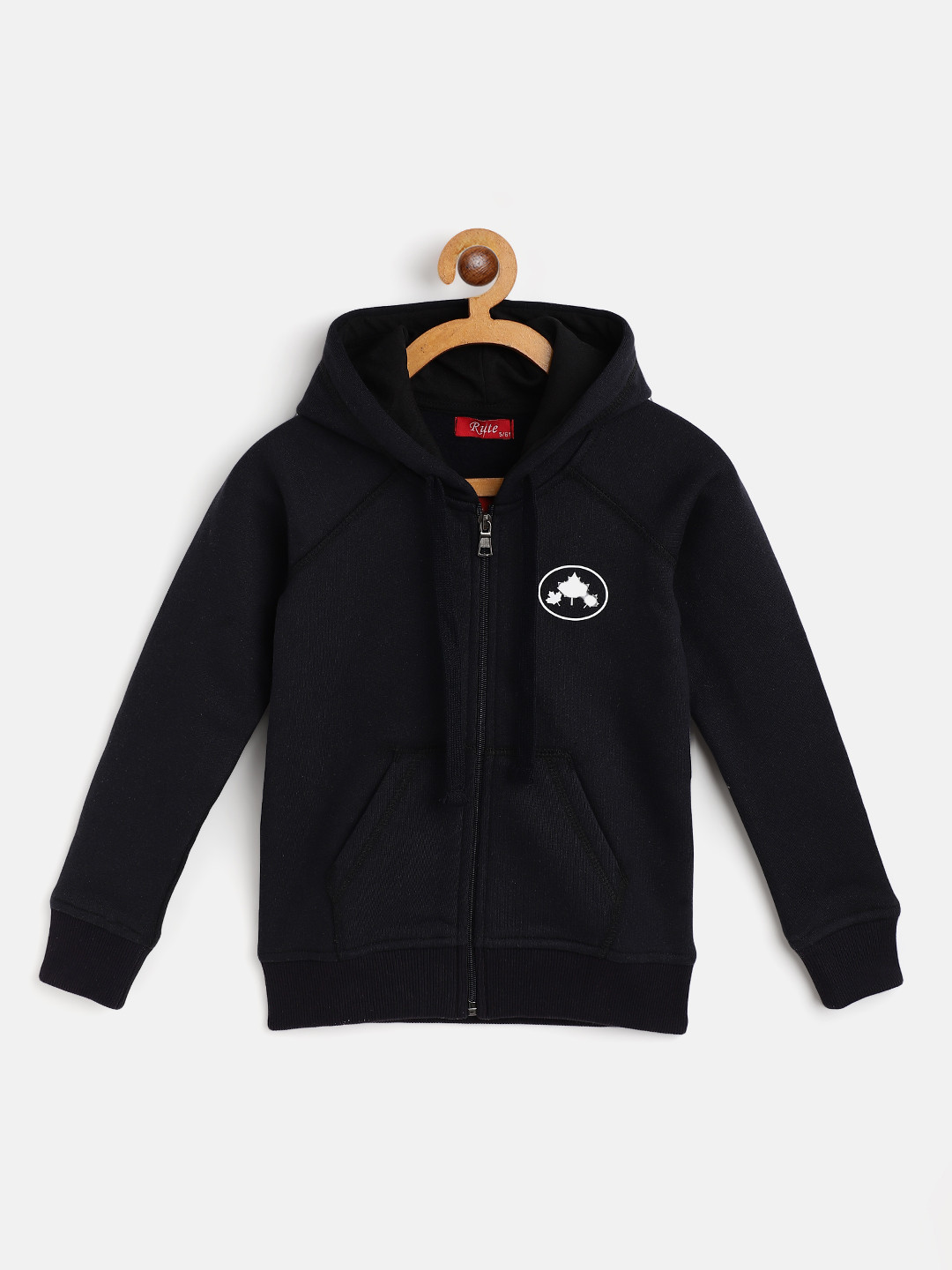 

Rute Girls Navy Blue Cotton Fleece Hooded Sweatshirt