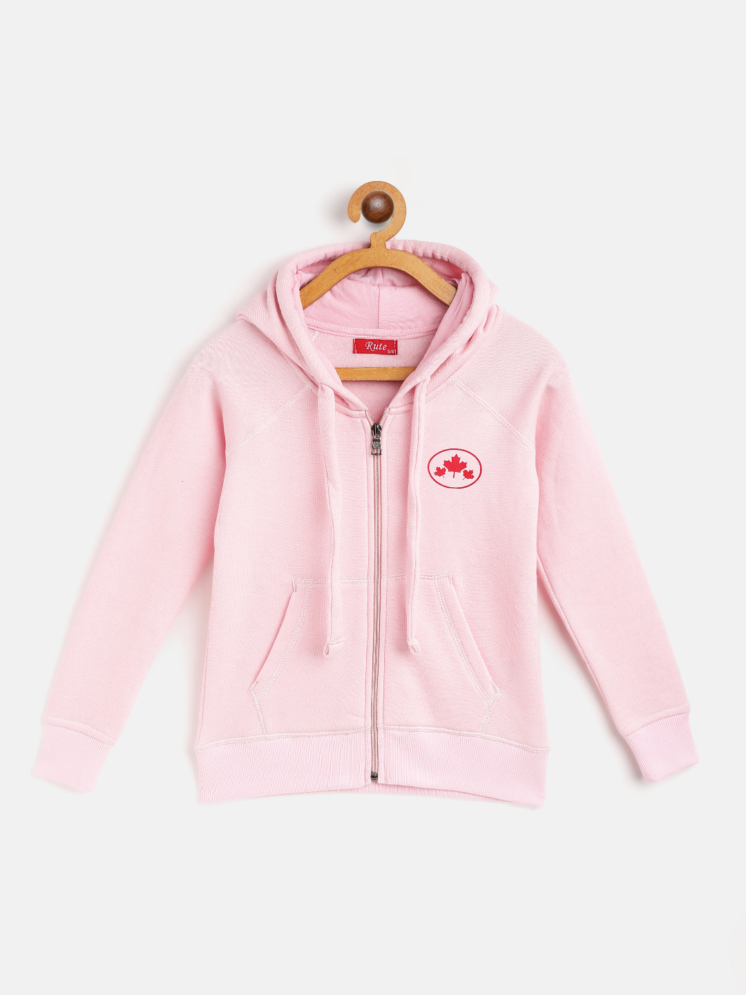 

Rute Girls Pink Cotton Fleece Hooded Sweatshirt