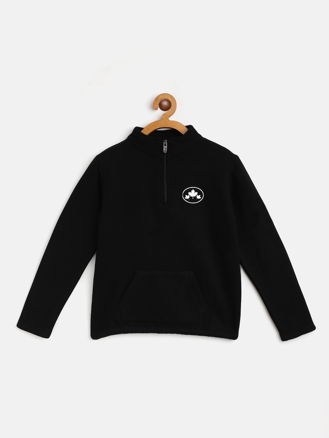 

Rute Girls Black Cotton Fleece Sweatshirt