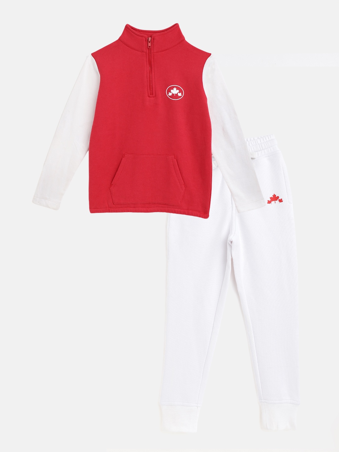 

Rute Girls Red & White Cotton Fleece T-shirt with Pyjamas