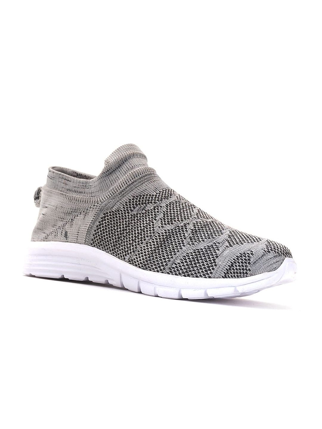 

Khadims Men Grey Woven Design Slip-On Sneakers