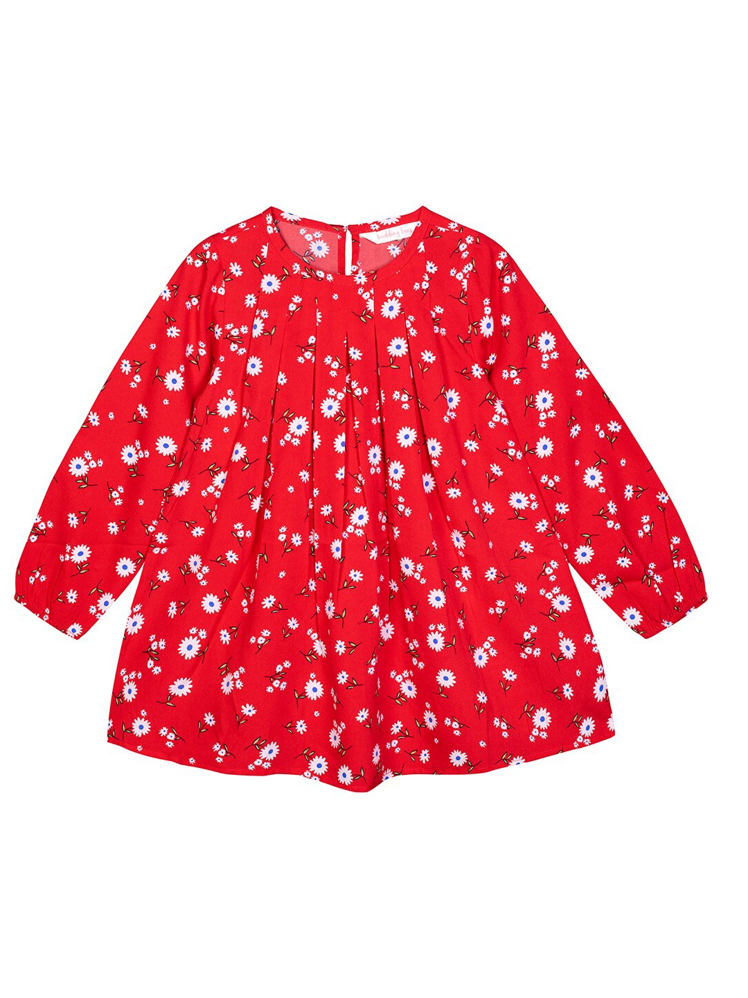 

Budding Bees Girls Red Floral Crepe Regular Top