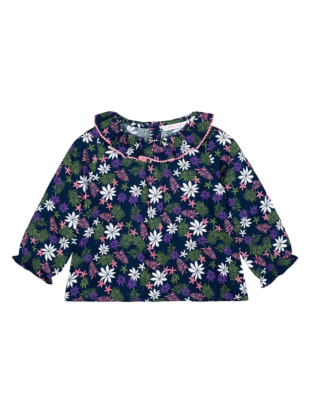 

Budding Bees Girls Blue Tropical Regular Top