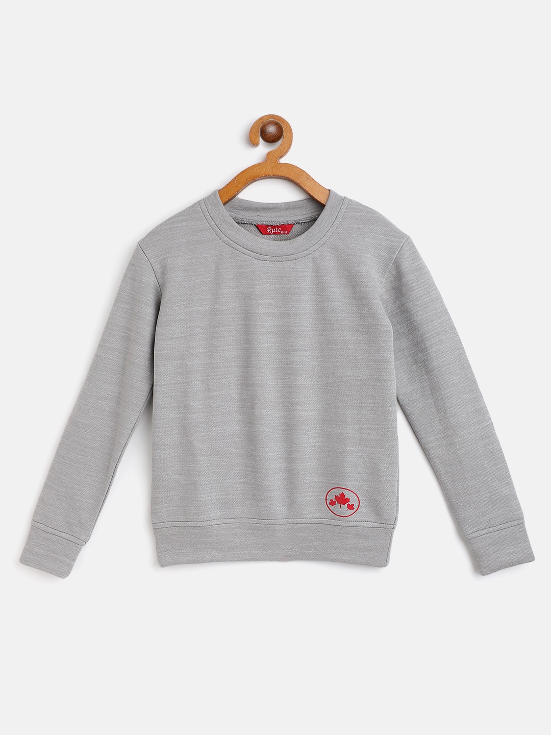

Rute Boys Grey Melange Cotton Fleece Pullover