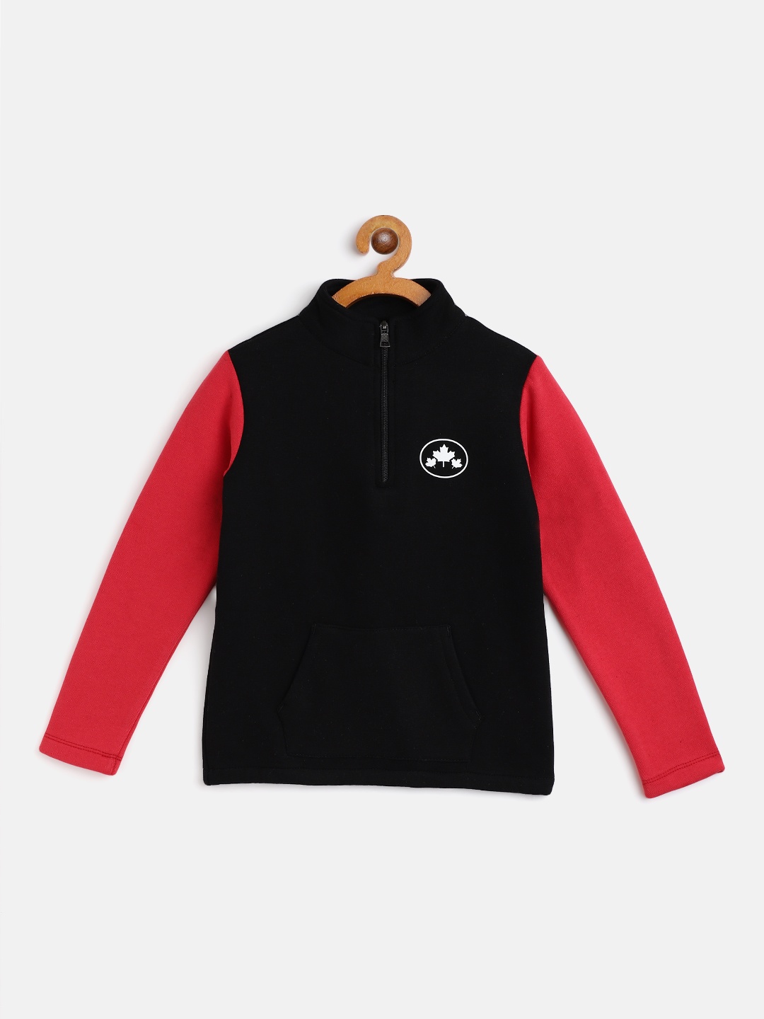 

Rute Boys Black Colourblocked Cotton Fleece Sweatshirt