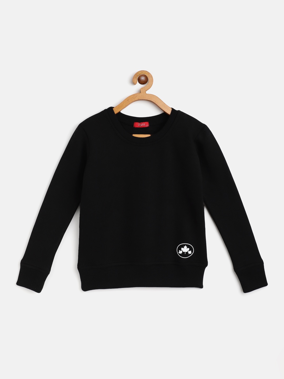 

Rute Boys Black Cotton Fleece Sweatshirt