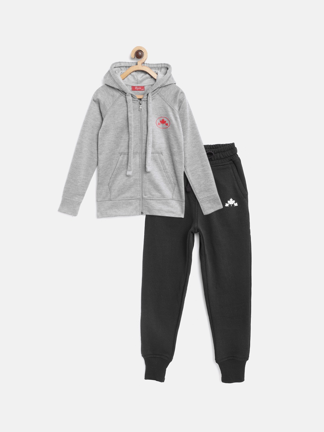 

Rute Boys Grey & Black Pure Cotton Sweatshirt & Joggers