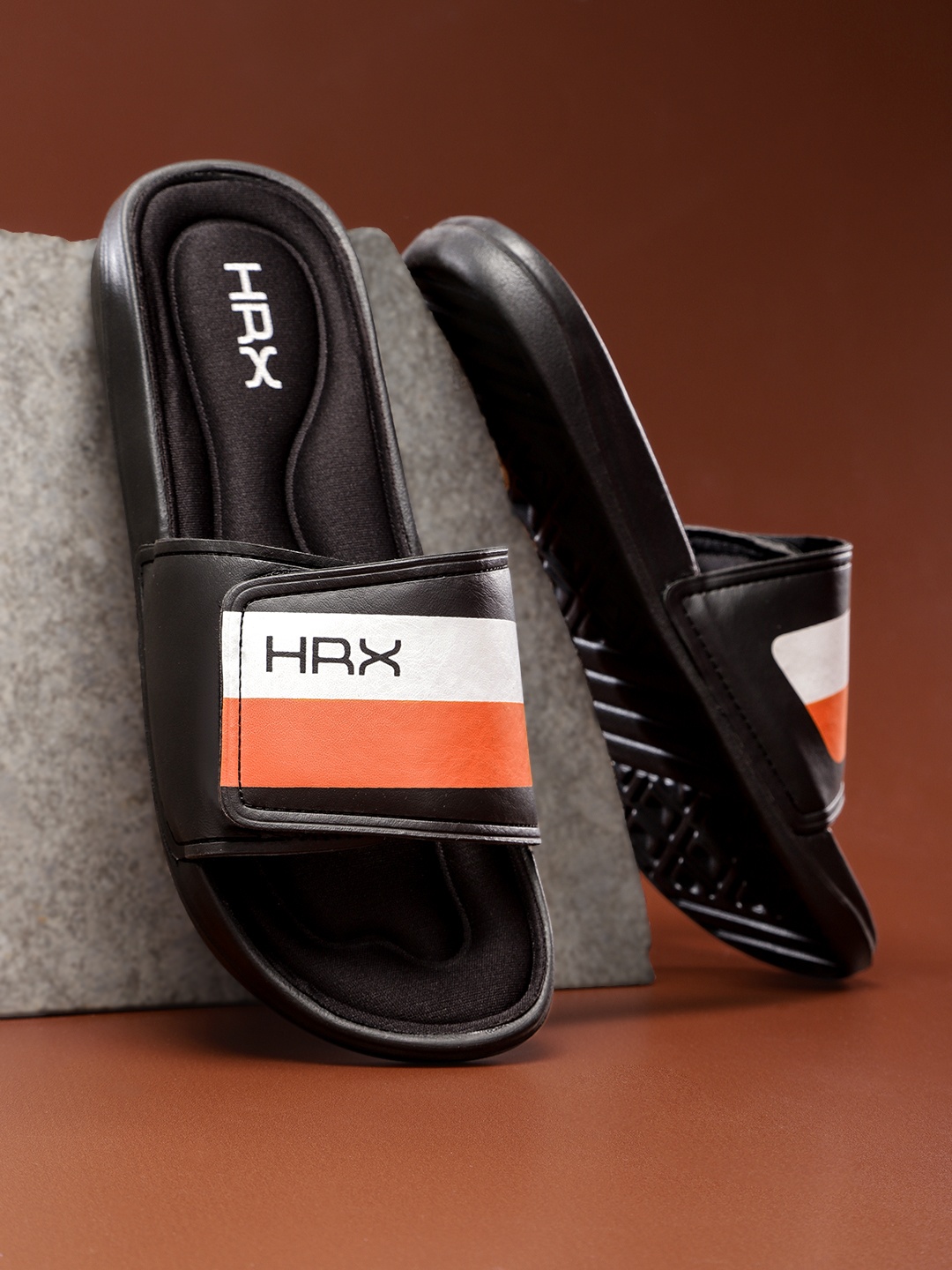 

HRX by Hrithik Roshan Men Orange & White Memory Foam Flip Flop