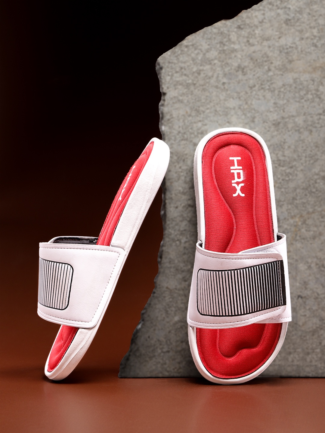 

HRX by Hrithik Roshan Men White Red & Black HRX Memory Foam Flip Flop