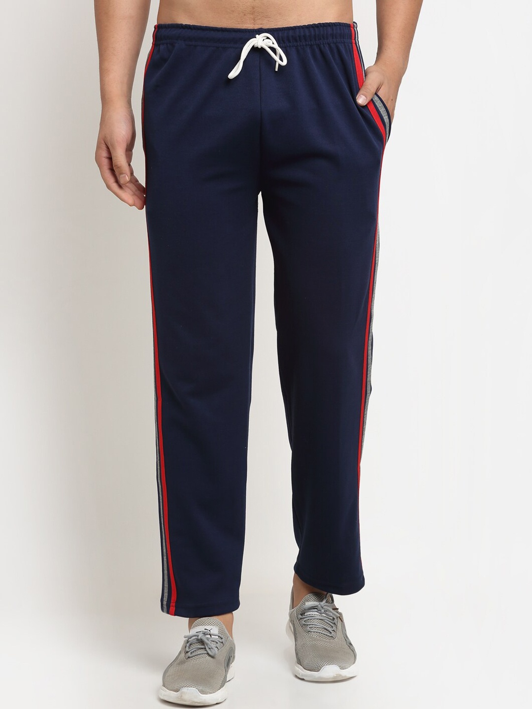 

VIMAL JONNEY Men Navy Blue Solid Track Pants