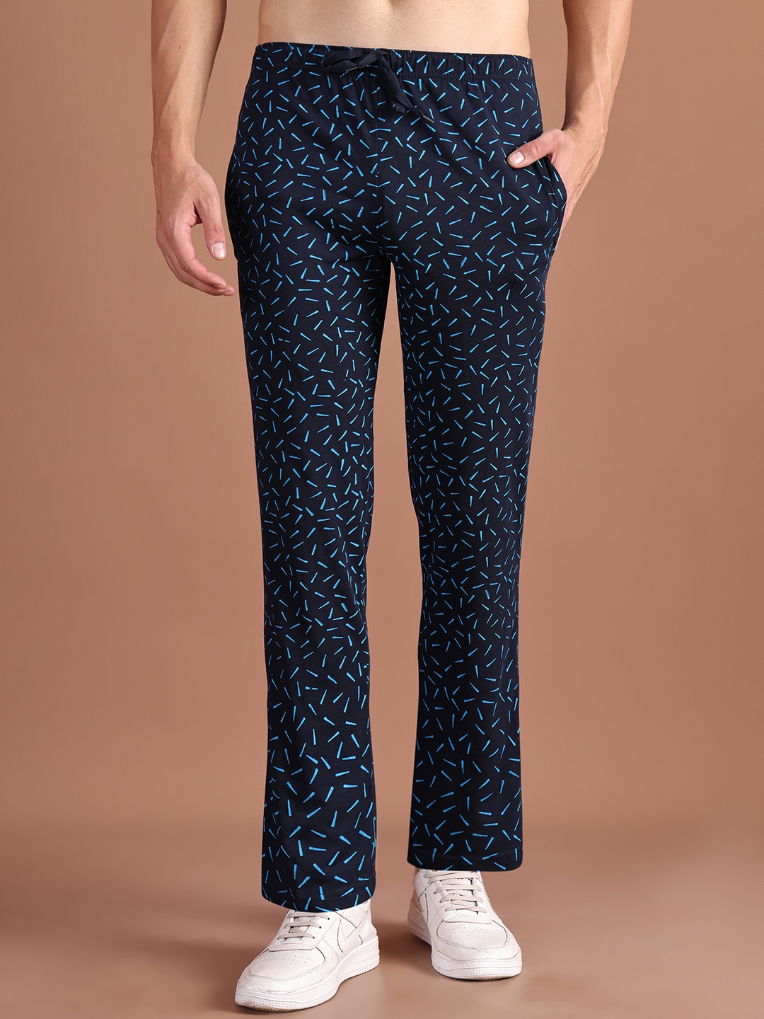 

VIMAL JONNEY Men Navy Blue Printed Track Pants