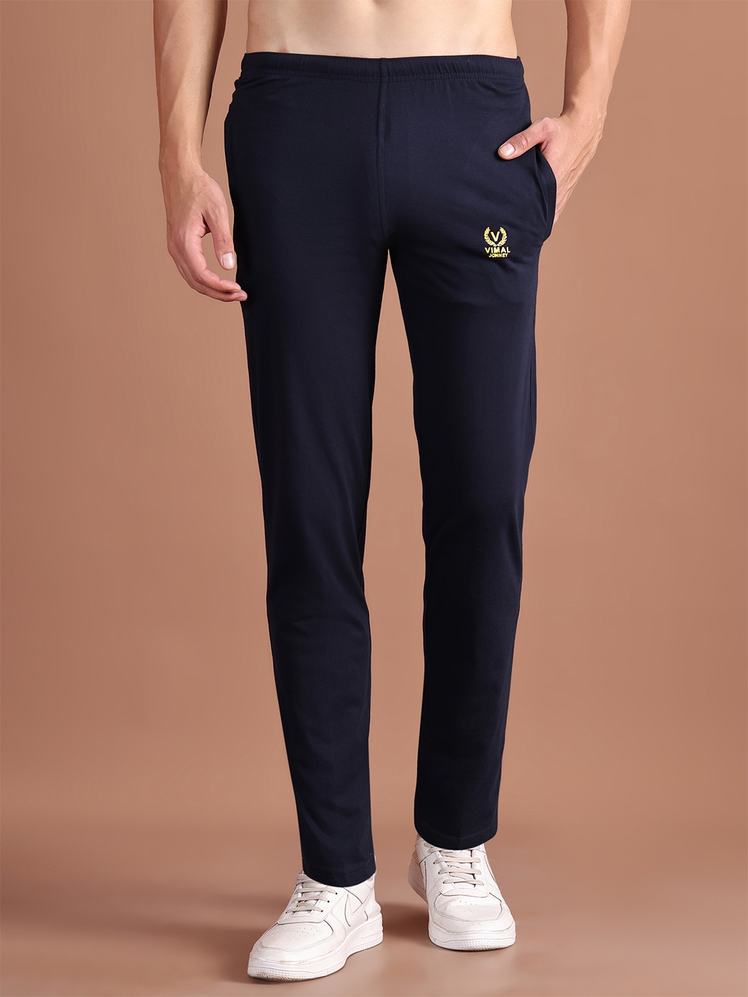 

MACK JONNEY Men Navy Blue Solid Track Pants