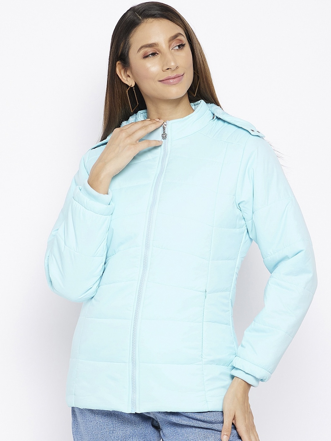 

Spirit Women Blue Windcheater and Water Resistant Padded Jacket