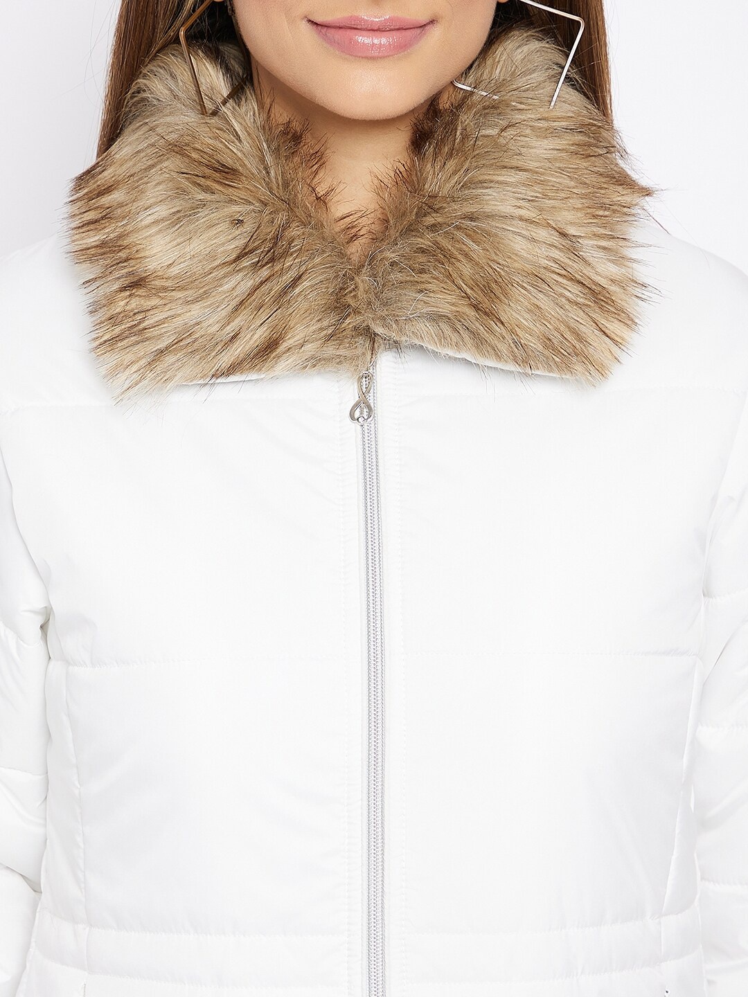 

Spirit Women White Windcheater and Water Resistant Padded Jacket