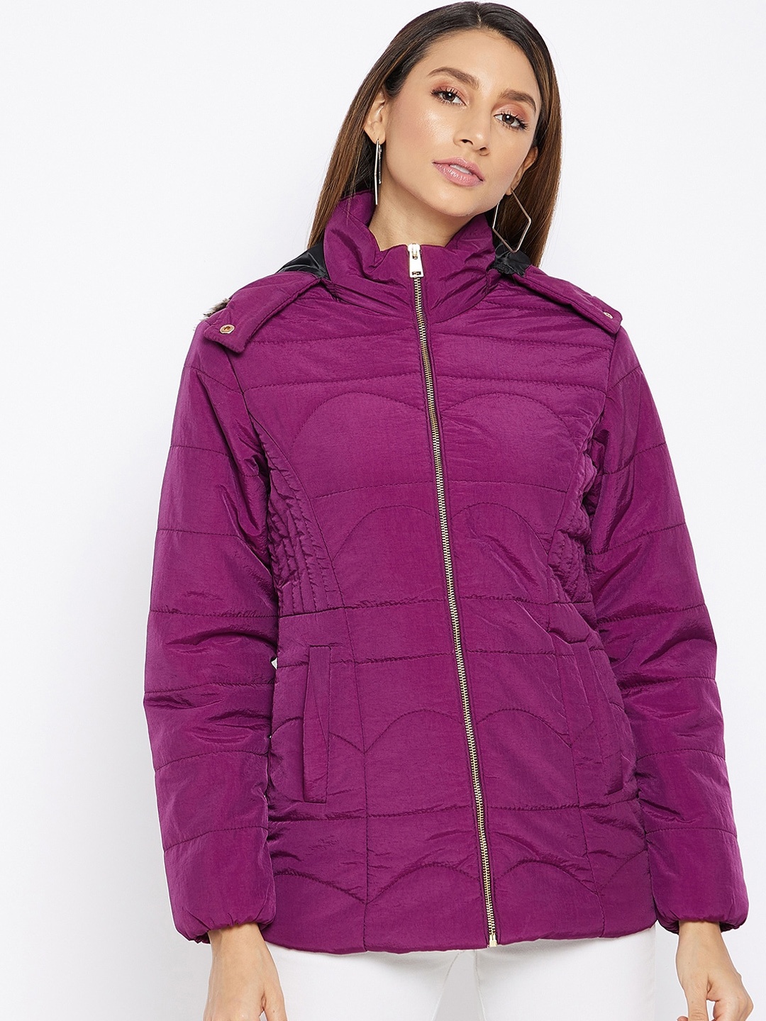 

Spirit Women Purple Windcheater and Water Resistant Padded Jacket