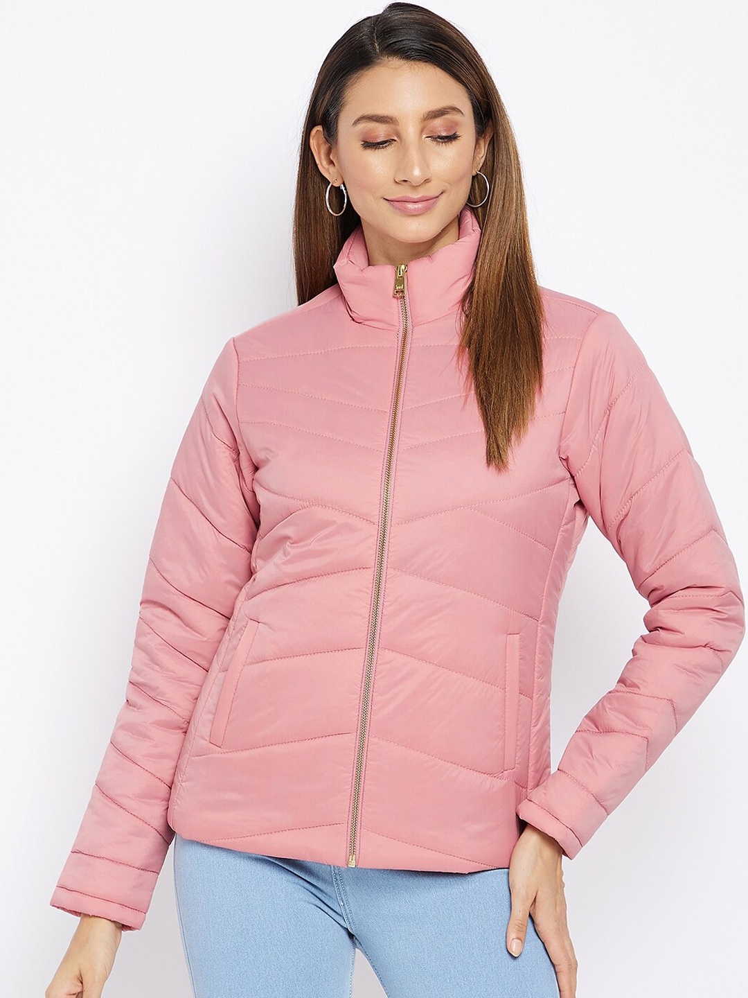 

Spirit Women Pink Windcheater and Water Resistant Padded Jacket